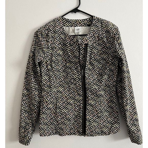 CAbi cliffside geometric moto zip jacket style 5099 XS - Picture 3 of 12